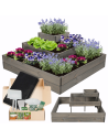 Hochbeet, Kräuterbeet, Gartenbeet, Pflanzbeet, für Garten und Terrasse, Kiefernholz 36x92x92 cm, Farbe: Grau imprägniert