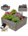 Hochbeet, Kräuterbeet, Gartenbeet, Pflanzbeet, für Garten und Terrasse, Kiefernholz 36x62x62 cm, Farbe: Grau imprägniert
