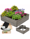 Hochbeet, Kräuterbeet, Gartenbeet, Pflanzbeet, für Garten und Terrasse, Kiefernholz 27x62x62 cm, Farbe: Grau imprägniert