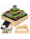 Hochbeet, Kräuterbeet, Gartenbeet, Pflanzbeet, für Garten und Terrasse, Kiefernholz 54x119x119 cm, Farbe: Natur imprägniert