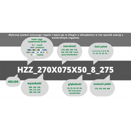 Regał metalowy HL magazyn HBW-196x100x30-6-175