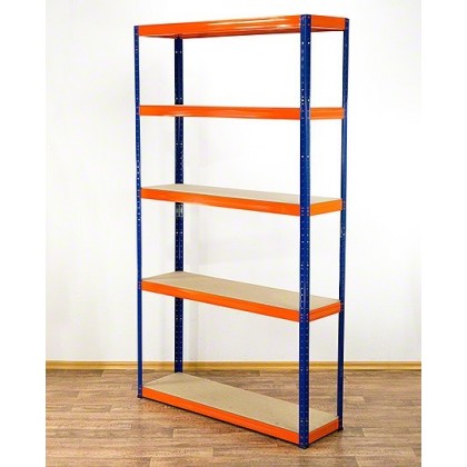 Regał Helios 213x120x40 cm 5 półek/275kg Niebiesko-Pomarańczowy