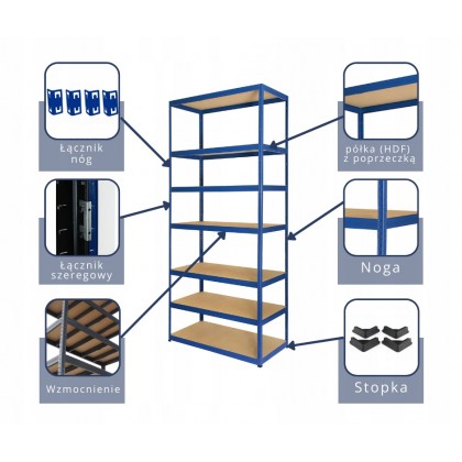 Regał metalowy HL magazyn HBO-180x110x60-4-400