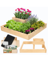 Hochbeet, Kräuterbeet, Gartenbeet, Pflanzbeet, für Garten und Terrasse, Kiefernholz 18x62x62 cm, Farbe: Natur imprägniert