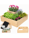 Hochbeet, Kräuterbeet, Gartenbeet, Pflanzbeet, für Garten und Terrasse, Kiefernholz 27x62x62 cm, Farbe: Natur imprägniert