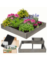 Hochbeet, Kräuterbeet, Gartenbeet, Pflanzbeet, für Garten und Terrasse, Kiefernholz 18x62x62 cm, Farbe: Grau imprägniert