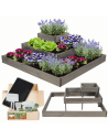 Hochbeet, Kräuterbeet, Gartenbeet, Pflanzbeet, für Garten und Terrasse, Kiefernholz 27x92x92 cm, Farbe: Grau imprägniert