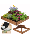 Hochbeet, Kräuterbeet, Gartenbeet, Pflanzbeet, für Garten und Terrasse, Kiefernholz 18x62x62 cm, Farbe: Braun imprägniert