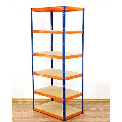 Regał Helios 196x90x50 cm 6 półek/350kg Niebiesko-Pomarańczowy
