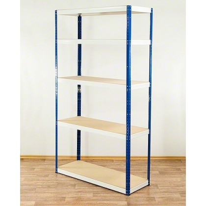 Regał Helios 196x120x45 cm 5 półek/350kg Czarno-Niebieski