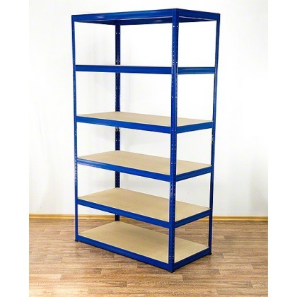 Regał Helios 196x120x60 cm 6 półek/350kg Czarno-Niebieski