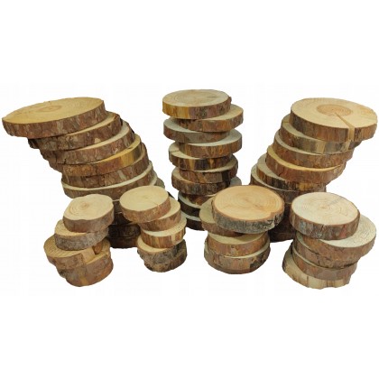 Plastry drewna zestaw 50 szt 6-16 cm Iglaste