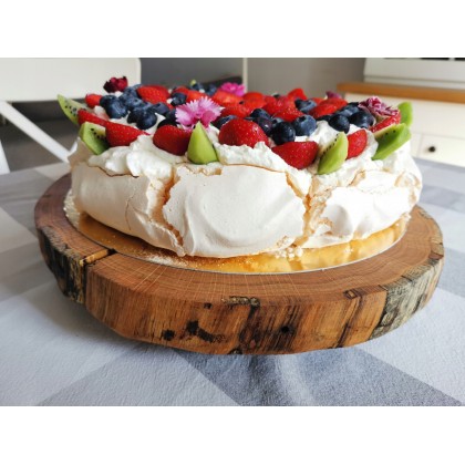 Taca drewniana obrotowa 20-25 cm Dąb bez kory