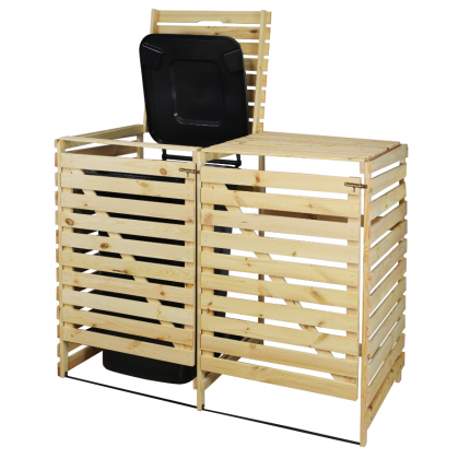 Podwójna obudowa na kosze OBK 2x240L Naturalna
