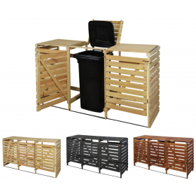 Potrójna obudowa na kosze OBK 3x120L Naturalna