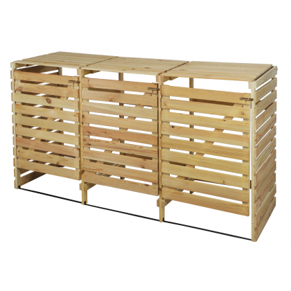 Potrójna obudowa na kosze OBK 3x120L Naturalna