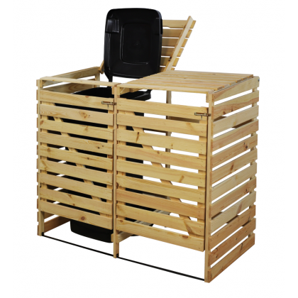 Podwójna obudowa na kosze OBK 2x120L Naturalna