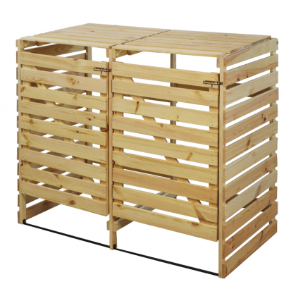 Podwójna obudowa na kosze OBK 2x120L Naturalna