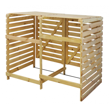 Podwójna obudowa na kosze OBK 2x120L Naturalna