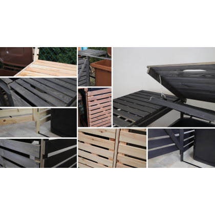 Pojedyncza obudowa na kosze OBK 1x120L Antracytowa