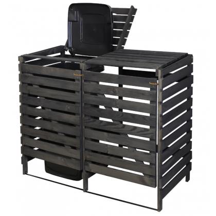 Podwójna obudowa na kosze OBK 2x120L Antracytowa
