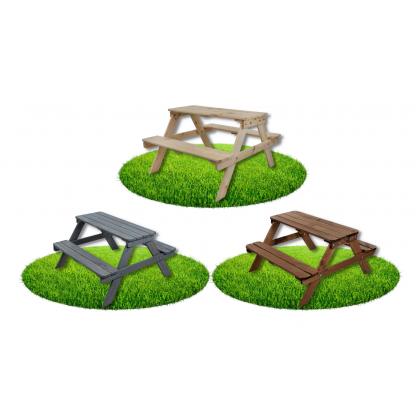 Stół piknikowy dla dzieci z ławką SPD/79cm - Szary