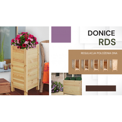 Wysoka Skrzynia na Donicę /szer. 88cm/Regulacja Dna/ RDS – Brązowa