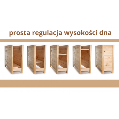 Wysoka Skrzynia na Donicę /szer. 88cm/Regulacja Dna/ RDS – Brązowa