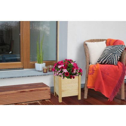 Drewniana Skrzynia na 2 Donice /szer. 60cm/Regulacja Dna/ RDS – Naturalna