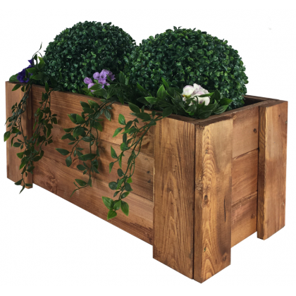 Drewniana skrzynia balkonowa RDF /szer. 60cm/ Brązowa