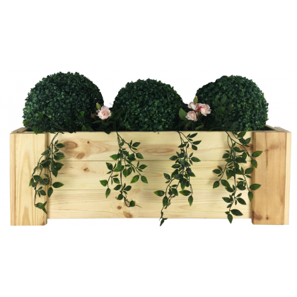 Drewniana skrzynia balkonowa RDF /szer. 80cm/ Naturalna