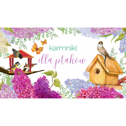 Karmnik dla ptaków KS z dachem dwuspadowym - Szary