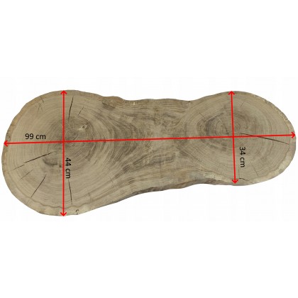 DĘBOWY STOLIK KAWOWY PLASTER DREWNA 99 cm nr105301