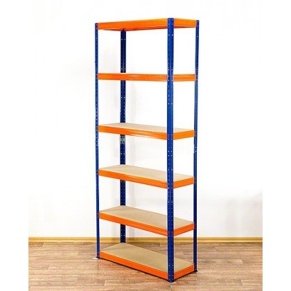 Regał Helios 213x100x35 cm 6 półek/350kg Czarno-Niebieski
