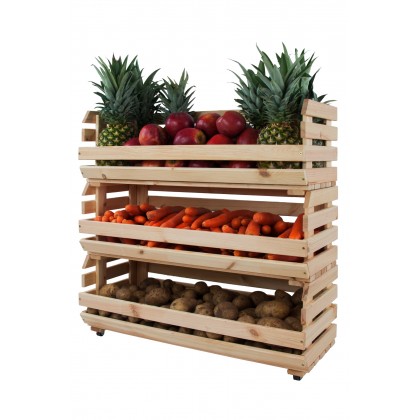 Skrzynki na warzywa na kółkach RAWA /szer.77cm - Naturalne