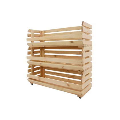 Skrzynki na warzywa na kółkach RAWA /szer.77cm - Naturalne