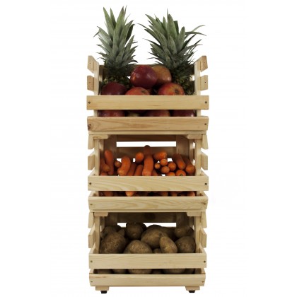 Skrzynki na warzywa na kółkach RAWA /szer.37cm - Naturalne