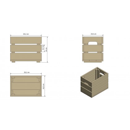 Zestaw 4 Skrzynki skrzynia drewniana SD-3-30x20