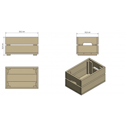 Skrzynka skrzynia drewniana SD-2-30x20 POSTARZANA