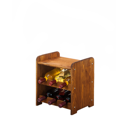 Drewniany regał na wino z półką - RW31 /na 6 butelek/ Olcha