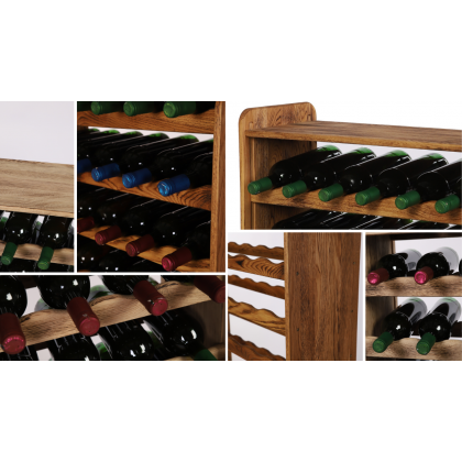 Dębowy Regał na Wino RW-22/77 butelek/ Opalany Olej