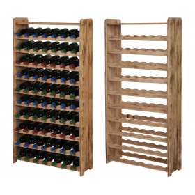 Dębowy Regał na Wino z Półką RW-22/70 butelek/ Opalany