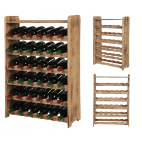 Dębowy Regał na Wino z Półką RW-22/36 butelek/ Opalany