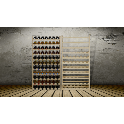 Dębowy Regał na Wino z Półką RW-22/36 butelek/ Opalany