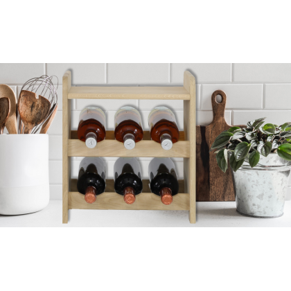 Dębowy Regał na Wino z Półką RW-22/36 butelek/ Opalany