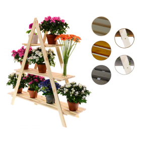 Drewniany Kwietnik 107x101x26 cm – RP/ 3- poziomowy/ Naturalny