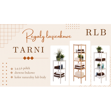 Bukowy regał łazienkowy RLB /Tarni/ 3 półki - Naturalny