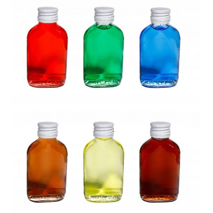 Butelka szklana piersiówka 100ml z nakrętką / 6szt