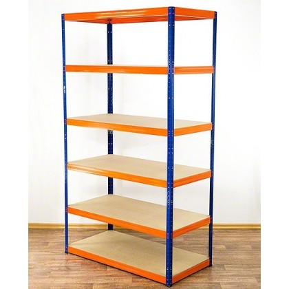 Regał Helios 213x120x45 cm 6 półek/350kg Czarno-Niebieski