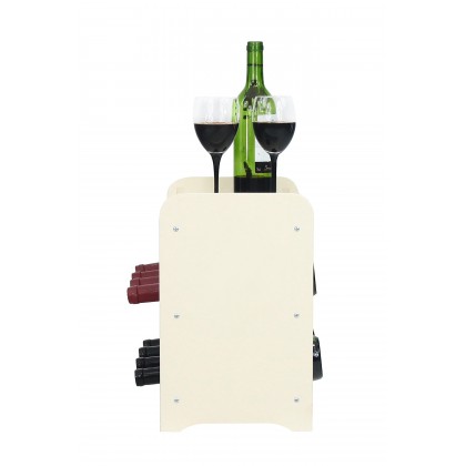 Regał na wino z półką RW-16 /8 butelek/ - Ecru